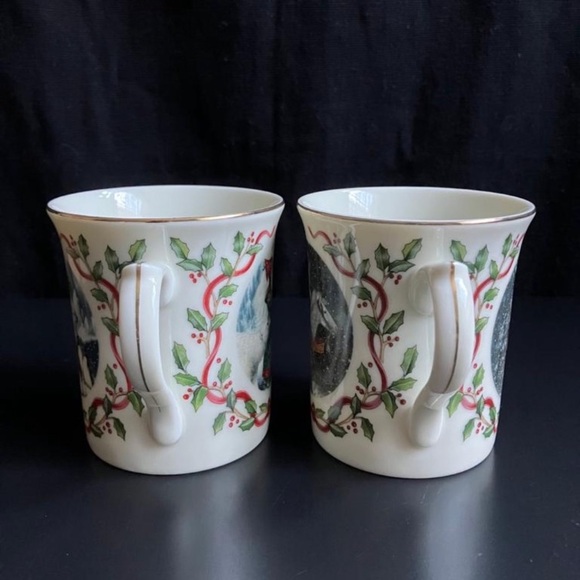 Magic of Christmas Fine Porcelain Mugs by LENOX 1997 Set of 2 - Picture 2 of 6